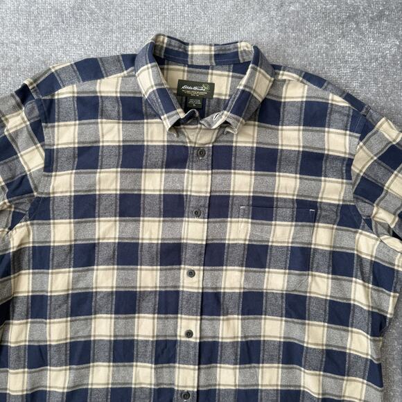 Eddie Bauer Shirt Mens XL Plaid Flannel Button Up Long Sleeve Outdoor Workwear - Picture 2 of 6